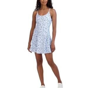 Sage Collective NWOT White Blue Ditsy Floral Racerback Golf Tennis Romper XS